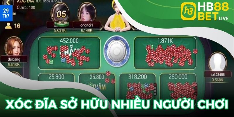 Xóc đĩa sở hữu số lượng lớn thành viên tham gia